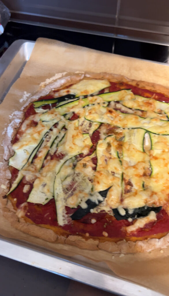 Gesunde glutenfreie Protein Pizza